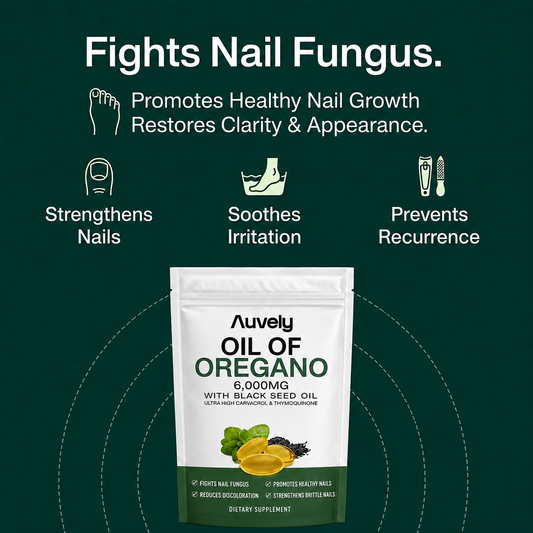 Auvely Oregano & Black Seed Oil - Healthy Nails Start From Within