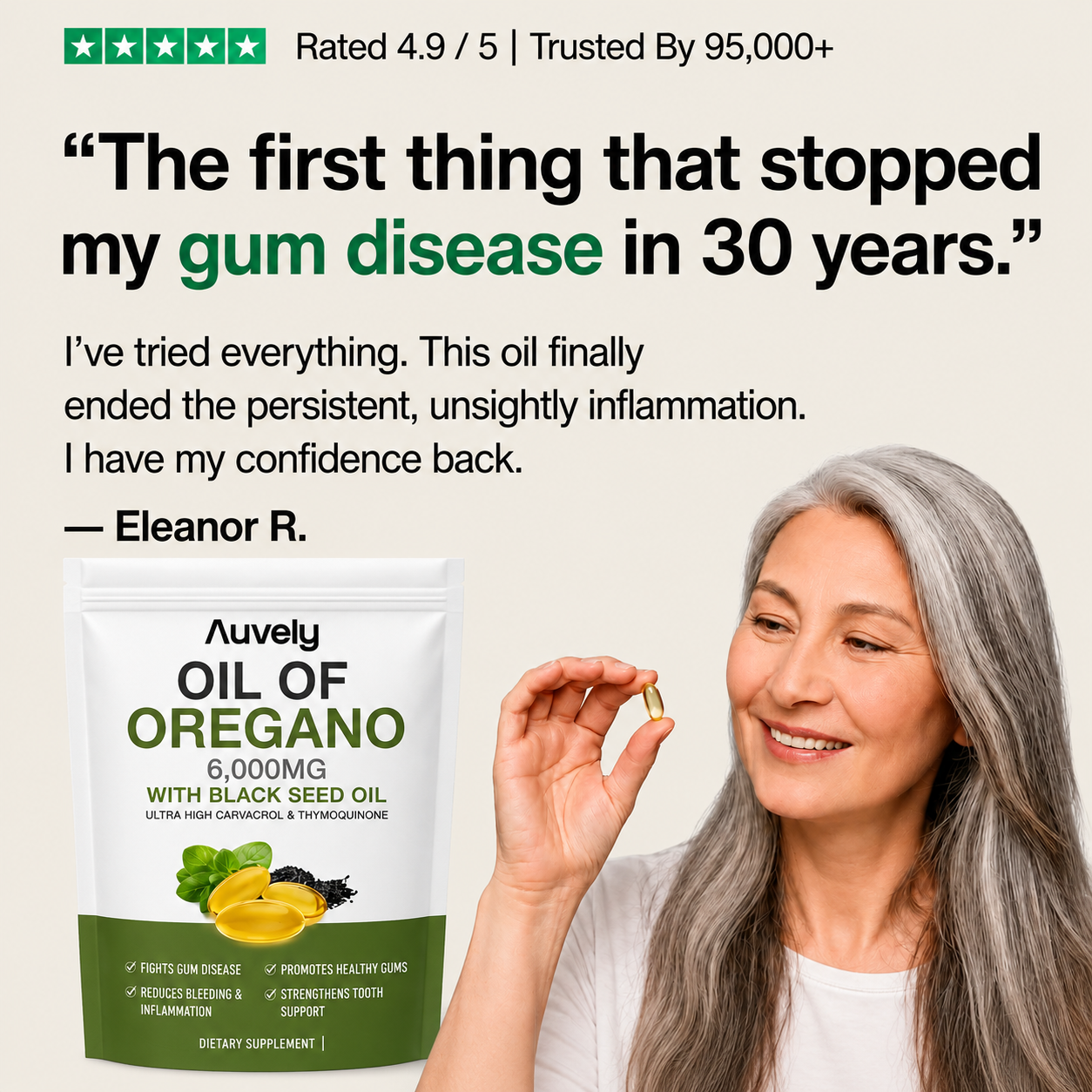 Auvely Oregano & Black Seed Oil - Eliminates Gum Disease