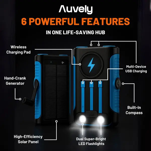 Auvely™ Wireless Solar Power Bank
